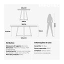 Ver imagem 3 de Mesa Bennett Retangular 180cm com Tampo de Vidro Branco/Marrom/Off White Fosco