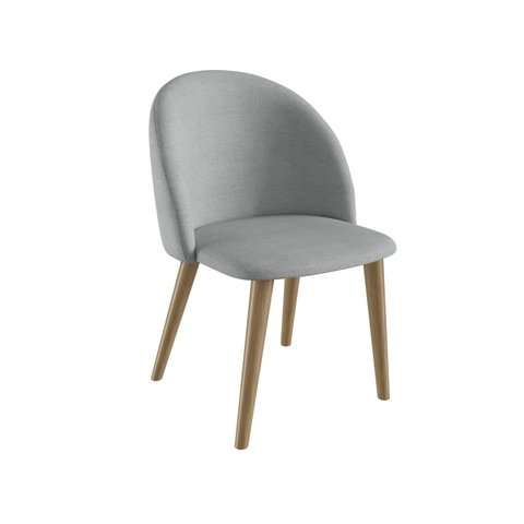 Cadeira para Sala de Jantar Escritório Estofada Madeira Maciça Ergonômica Ediane Cinza/Mel