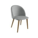 Ver imagem 1 de Cadeira para Sala de Jantar Escritório Estofada Madeira Maciça Ergonômica Ediane Cinza/Mel