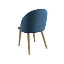 Ver imagem 2 de Cadeira para Sala de Jantar Escritório Estofada Madeira Maciça Ergonômica Ediane Azul/Mel