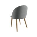 Ver imagem 2 de Cadeira para Sala de Jantar Escritório Estofada Madeira Maciça Ergonômica Ediane Cinza/Mel