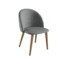 Ver imagem 1 de Cadeira para Sala de Jantar Escritório Estofada Madeira Maciça Ergonômica Ediane Cinza/Mel