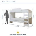 Ver imagem 4 de Beliche Solteiro com Escrivaninha e LED Cantos Arredondados Olga Branco