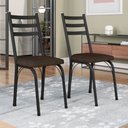 Ver imagem 1 de Kit com 2 Cadeiras de Jantar Aço Tubular 141 Sf Preto/imbuia - Movelpolo