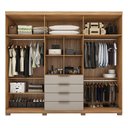 Ver imagem 3 de Guarda Roupa Casal Giardino 6 Portas 4 Gavetas Amêndola/Nude Prime com Espelho e Pés - Demóbile