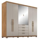 Ver imagem 1 de Guarda Roupa Casal Giardino 6 Portas 4 Gavetas Amêndola/Nude Prime com Espelho e Pés - Demóbile
