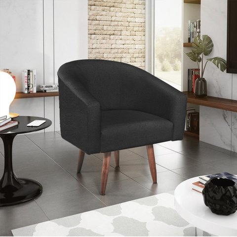 Poltrona Decorativa Sala de Estar Recepção Luiza Pés Palito Suede - Doce Sonho Móveis POLTRONAS POLT