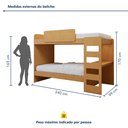 Ver imagem 4 de Beliche Solteiro com Escrivaninha e LED Cantos Arredondados Olga Marrom Amêndoa Clean