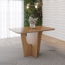 Ver imagem 2 de Mesa Vértice 120cm Canto Arredondado com Vidro Marrom/Nature