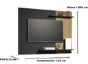 Ver imagem 3 de Painel para Sala Quarto para Tv Smart até 55 Polegadas Eliana 71 - Cores - Comprar Moveis em Casa:pr