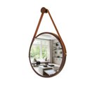 Ver imagem 4 de Kit 2 Espelhos Redondo Decorativo Suspenso Alça 50cm + Suporte Marrom Alça Caramelo