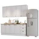 Ver imagem 1 de Cozinha Americana 4 Peças com Balcão 120cm e Tampo Branco/Nature - Móveis Henn