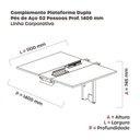 Ver imagem 3 de Complemento de Mesa Plataforma para Coworking para 2 Pessoas 110x140