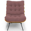 Ver imagem 3 de Poltrona Costela L02 com Puff Sala de Estar Suede Rosê - Lyam Decor
