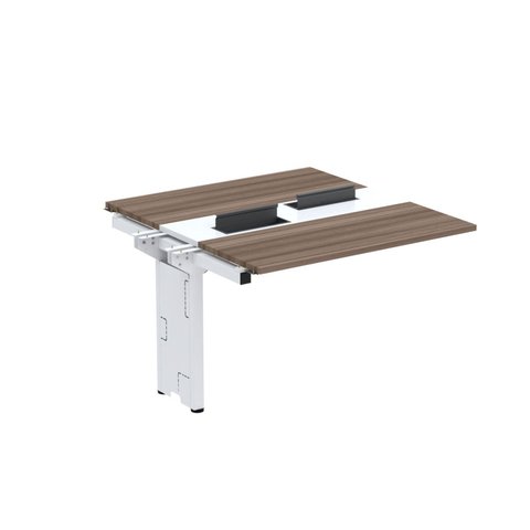 Complemento de Mesa Plataforma para Coworking para 2 Pessoas 110x140 110cm Industrial Marrom e Branco