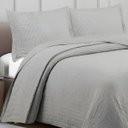 Ver imagem 2 de Colcha Matelassê - King Size - Pliê - Cinza - C/ Porta Travesseiro - Camesa