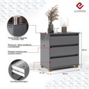 Ver imagem 4 de Mini Cômoda Ej 3 Gavetas Cinza – EJ Móveis