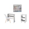 Kit Manicure Mesa + 2 Prateleira Porta Esmaltes + Carrinho Auxiliar + Cadeira Saarinen Branca AJB ST - 1