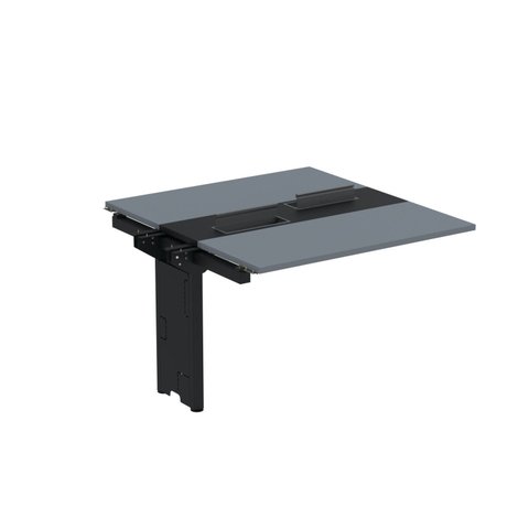 Complemento de Mesa Plataforma para Coworking para 2 Pessoas 110x140 110cm Industrial Cinza e Preto