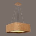 Ver imagem 3 de Lustre Pendente Madeira Arredondado 35x35cm - Freijó