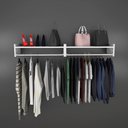 Ver imagem 1 de Kit 2 Cabideiro de Parede Closet Arara de Roupas Quarto