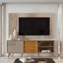 Ver imagem 2 de Kit Sala Crown Painel + Rack Pés Palito para TV 65" Fendi/ Naturale