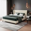 Ver imagem 1 de Cama Japonesa Casal Corea com Cabeceira Madeira Off White Sallar Home