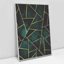 Ver imagem 2 de Quadro Decorativo em Canvas Geométrico Mosaico Verde TaColado Moldura Branca 90 x 60cm