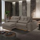 Ver imagem 3 de Sofá com Chaise B002 3 Lugares Retrátil e Reclinável 230cm Caramelo Meu Sofá Online