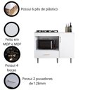 Ver imagem 3 de Balcão para Cooktop 1,05m 4 Bocas 1 Nicho com 1 Porta e Gaveta Turim Branco