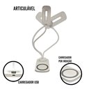 Ver imagem 2 de Luminária de Mesa LED Carregamento Sem Fio Induçao Celular Touch Articulavel 3 Cores