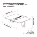 Ver imagem 3 de Complemento de Mesa Plataforma para Coworking para 2 Pessoas 130x140 130cm Industrial Nogueira Casablanca e Branco Bege