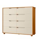 Ver imagem 6 de Guarda Roupa Casal Mercure 6 Portas e Cômoda Doble 08 Gavetas Cinamomo Off White Flex - Móveis