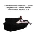 Ver imagem 3 de Capa Para Sofá Retrátil E Reclinável 2 Lugares:Preta