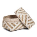 Ver imagem 1 de Caixa em Fibra de Bambu com Micangas Bege e Branco P