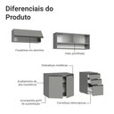 Ver imagem 5 de Armário de Cozinha Compacta Suspenso 200cm Cinza Nice Madesa 11