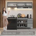 Ver imagem 6 de Armário de Cozinha Compacta Suspenso 200cm Cinza Nice Madesa 11