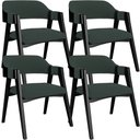 Ver imagem 1 de Kit 4 Cadeiras Sala de Jantar Estar Living Estofada Suran L02 Preto Suede Verde Musgo - Lyam Decor