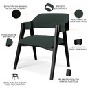 Ver imagem 4 de Kit 4 Cadeiras Sala de Jantar Estar Living Estofada Suran L02 Preto Suede Verde Musgo - Lyam Decor
