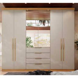 Guarda Roupa Casal 6 Portas com Espelho Giardino Amendola Touch/nude Prime Tx - Demóbile - 10