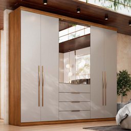 Guarda Roupa Casal 6 Portas com Espelho Giardino Amendola Touch/nude Prime Tx - Demóbile - 7