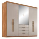Ver imagem 1 de Guarda Roupa Casal 6 Portas com Espelho Giardino Amendola Touch/nude Prime Tx - Demóbile