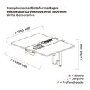 Ver imagem 3 de Complemento de Mesa Plataforma para Coworking para 2 Pessoas 130x140