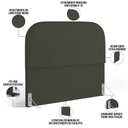 Ver imagem 3 de Cabeceira Cama Box Queen 160cm Orgânica Lanna W01 Linho Verde Musgo - Lyam Decor