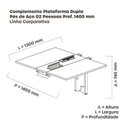 Ver imagem 3 de Complemento de Mesa Plataforma para Coworking para 2 Pessoas 130x140 130cm Industrial Cinza e Grafito