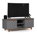 Ver imagem 3 de Rack Bancada Flow Cinza para Sala de Estar com Design Moderno e Espaço para Organização