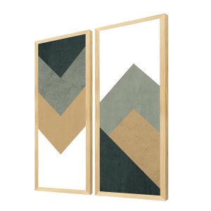 Kit 2 Quadros Decorativos Tons Neutros para Quarto
