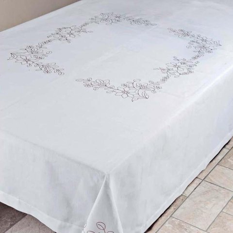 Toalha de Mesa Retangular 180x275cm 7024 - Rafimex Branca