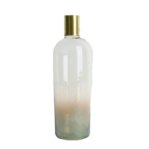 Vaso de Vidro Degradê Garrafa Decor Dourado - Rio Master Médio