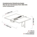 Ver imagem 3 de Complemento de Mesa Plataforma para Coworking para 2 Pessoas 140x140